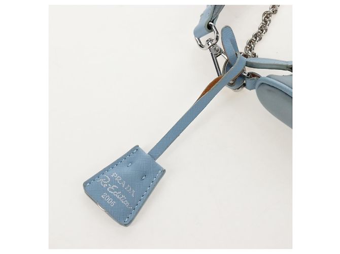PRADA Bolsa de Mão Nylon 2way Azul Claro Prata - vista 23