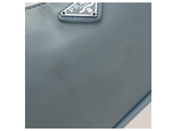PRADA Bolsa de Mão Nylon 2way Azul Claro Prata - vista 24