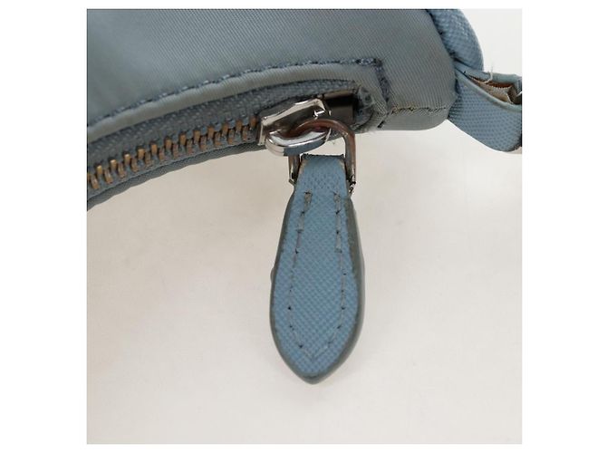 PRADA Bolsa de Mão Nylon 2way Azul Claro Prata - vista 26