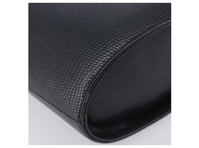 Salvatore Ferragamo Vala Hand Bag Leather Embossed Black Gold - vista 11