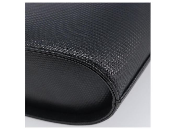 Salvatore Ferragamo Vala Hand Bag Leather Embossed Black Gold - vista 12