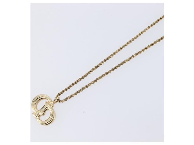 Christian Dior CD Logo Halskette Metall Goldfarben - Ansicht 4