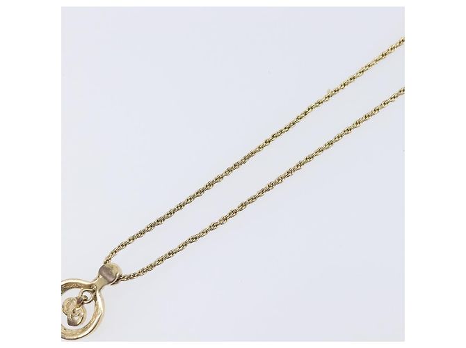 Christian Dior CD Logo Circle Necklace Metal Gold Tone - vista 10