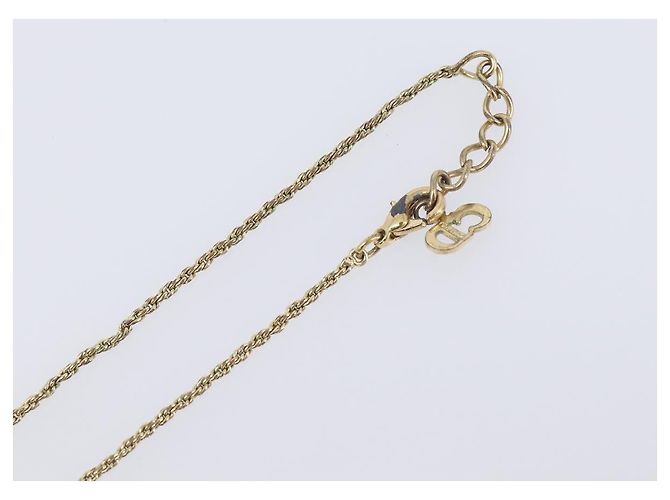 Christian Dior CD Logo Circle Necklace Metal Gold Tone - vista 12