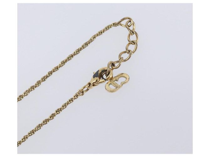 Christian Dior CD Logo Circle Necklace Metal Gold Tone - vista 13