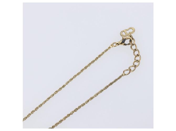 Christian Dior CD Logo Circle Necklace Metal Gold Tone - vista 6