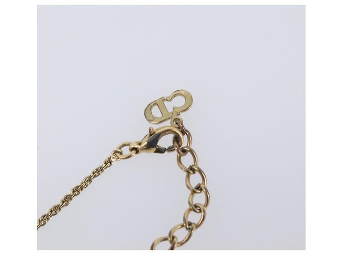 Christian Dior CD Logo Circle Necklace Metal Gold Tone - vista 7