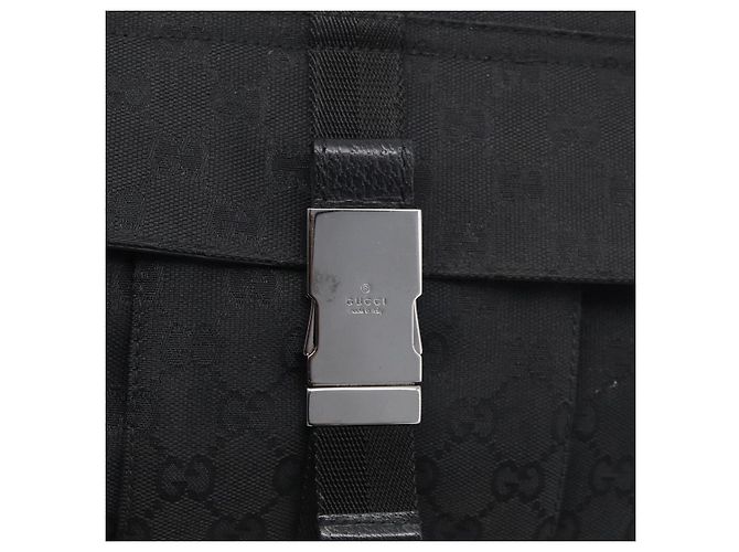 GUCCI GG Canvas Shoulder Bag Black Silver - vista 18