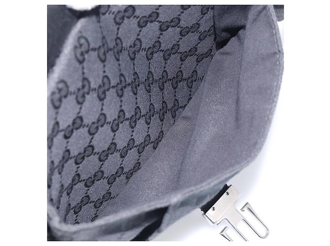 GUCCI GG Canvas Shoulder Bag Black Silver - vista 24