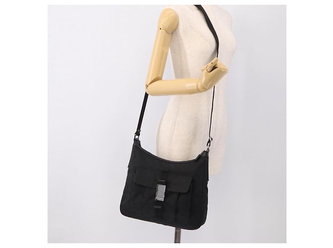 GUCCI GG Canvas Shoulder Bag Black Silver - vista 25