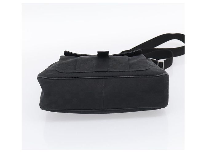 GUCCI GG Canvas Shoulder Bag Black Silver - vista 5