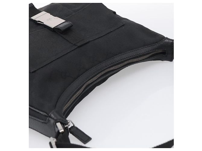 GUCCI GG Canvas Shoulder Bag Black Silver - vista 6