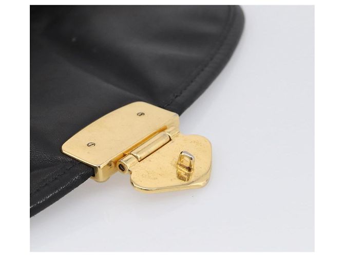 Miu Miu Matelasse Shoulder Bag Leather 2way Black Gold - vista 24