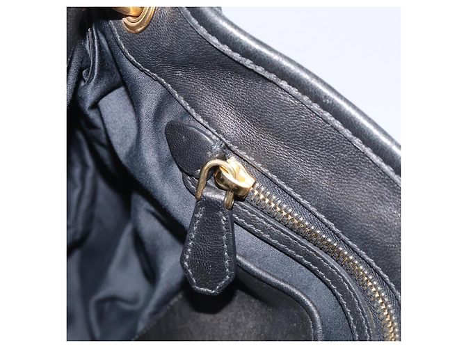 Miu Miu Matelasse Shoulder Bag Leather 2way Black Gold - vista 29