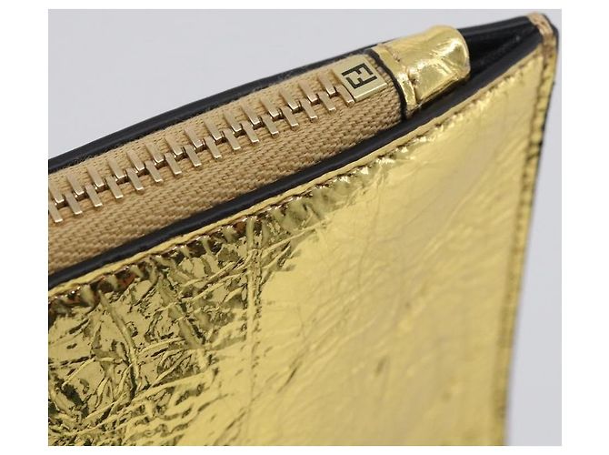 FENDI Clutch Bag Leather Gold 8N0178 - vista 16