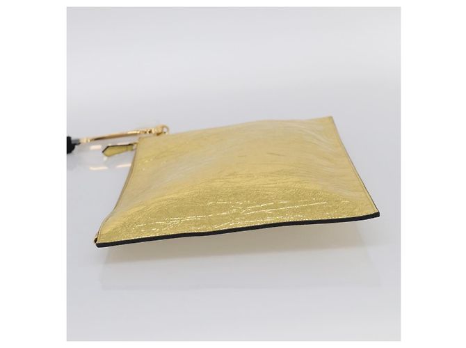 FENDI Clutch Bag Leather Gold 8N0178 - vista 4