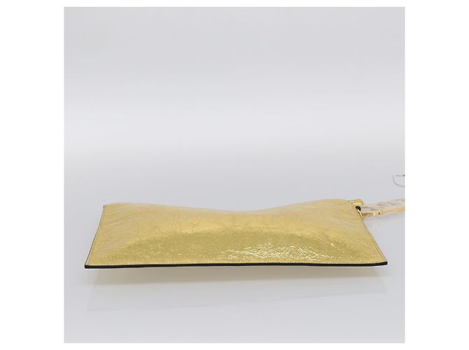 FENDI Clutch Bag Leather Gold 8N0178 - vista 7