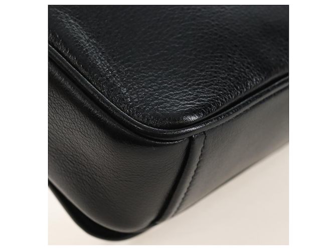 PRADA Chain Shoulder Bag Leather White Black - vista 23