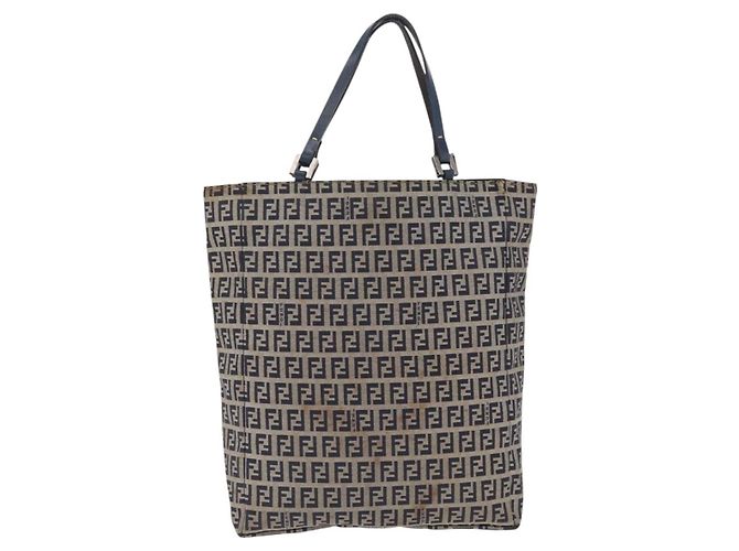 FENDI Zucchino Tote Bag Navy Silver - vista 2