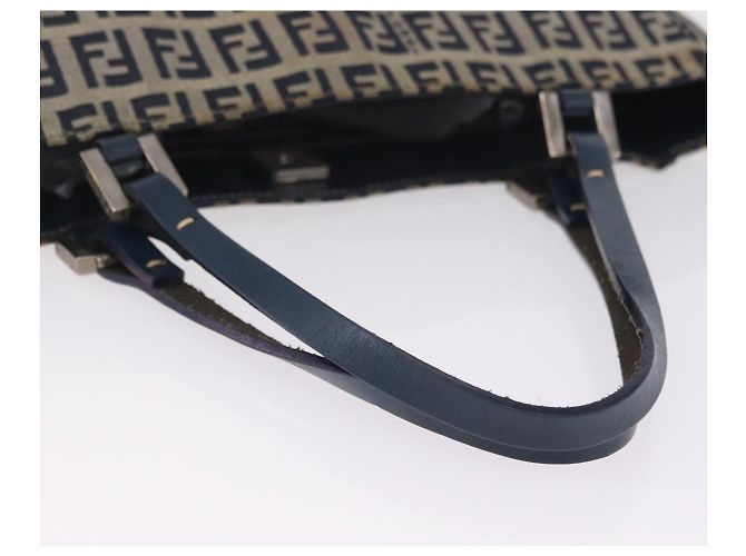 FENDI Zucchino Tote Bag Navy Silver - vista 8