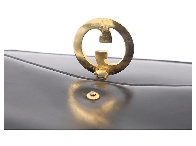 GUCCI Sac à épaule Interlocking Cuir Noir Or - vue 15
