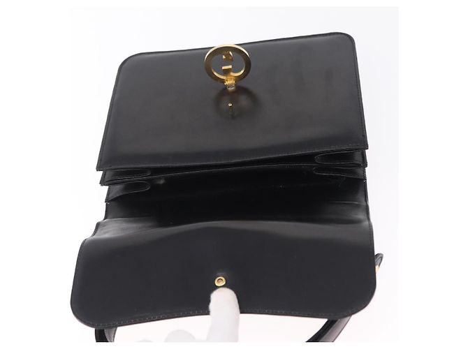 GUCCI Sac à épaule Interlocking Cuir Noir Or - vue 16