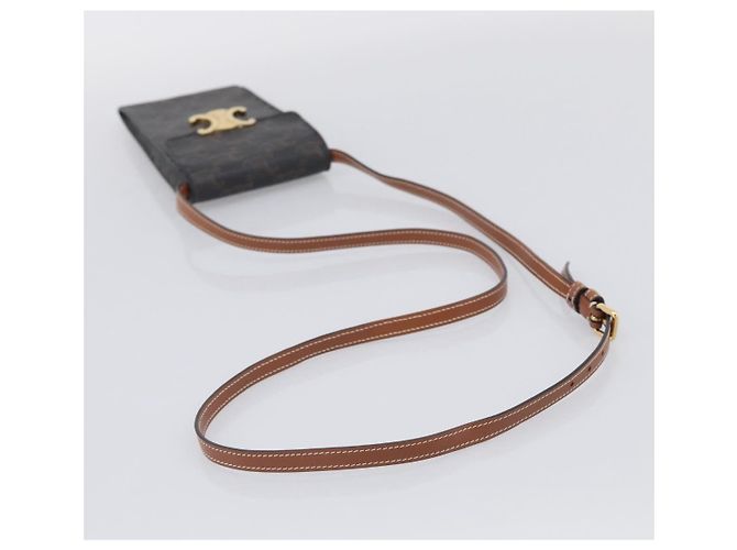 Céline CELINE Macadam Canvas Triomphe Vertical Mobile Pouch PVC Brown Gold - Ansicht 7
