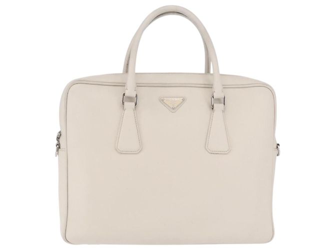 PRADA Business-Tasche Saffiano-Leder White Silver - Ansicht 2