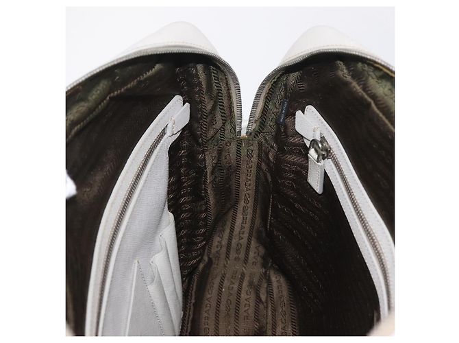 PRADA Business-Tasche Saffiano-Leder White Silver - Ansicht 21