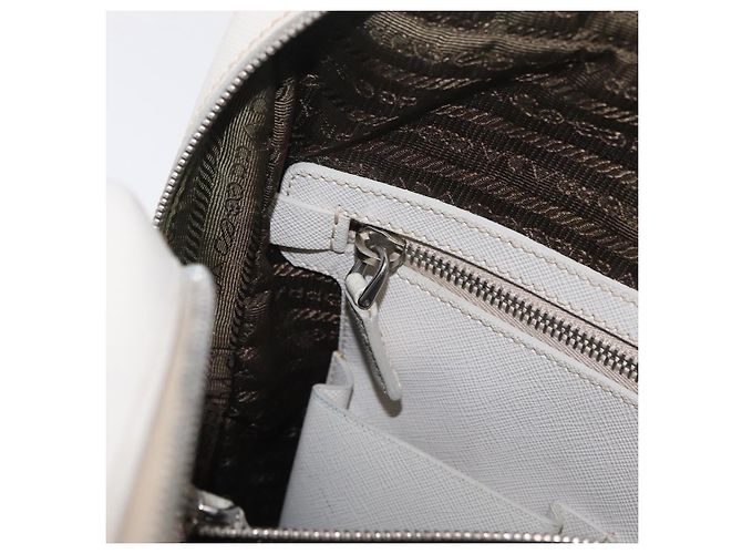 PRADA Business-Tasche Saffiano-Leder White Silver - Ansicht 24