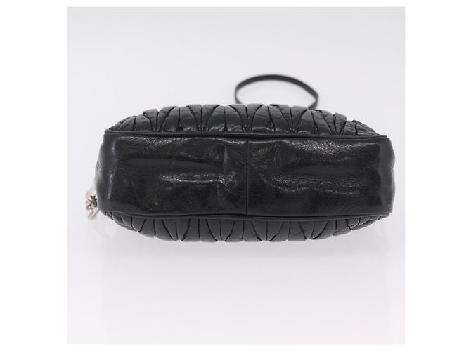 Miu Miu Matelasse Shoulder Bag Leather Black Silver - vista 11