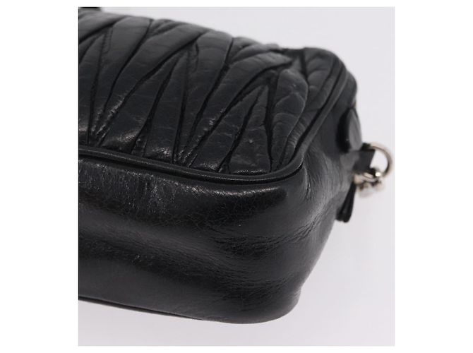Miu Miu Matelasse Shoulder Bag Leather Black Silver - vista 13