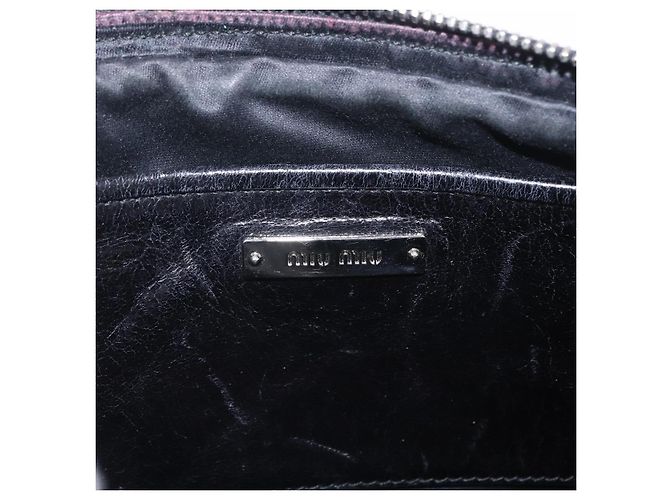Miu Miu Matelasse Shoulder Bag Leather Black Silver - vista 19