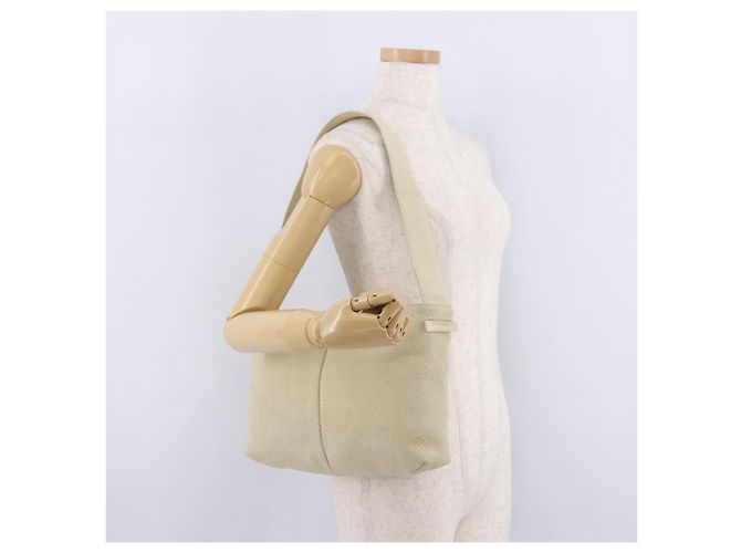 Bolsa de Ombro LOEWE em Camurça Marfim Dourado - vista 23