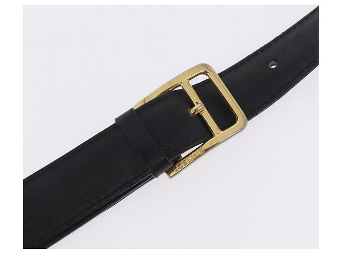 Céline CELINE Horse Carriage Shoulder Bag Leather Black Gold - vista 10