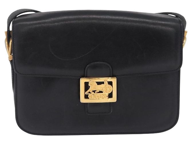 Céline CELINE Horse Carriage Shoulder Bag Leather Black Gold - vista 2