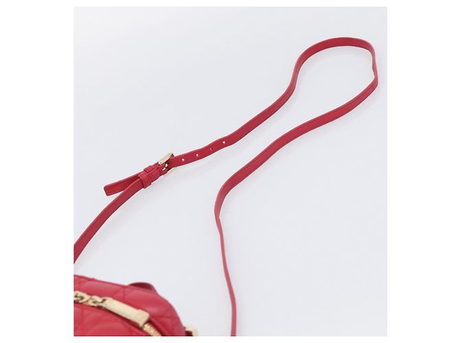 Christian Dior Canage Lady Dior Micro Vanity Bag Lamb Skin Red Gold - vista 10