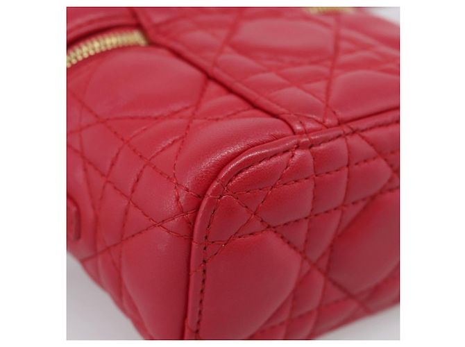 Christian Dior Canage Lady Dior Micro Vanity Bag Lamb Skin Red Gold - vista 15