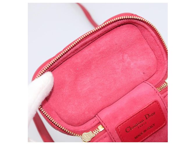 Christian Dior Canage Lady Dior Micro Vanity Bag Lamb Skin Red Gold - vista 19