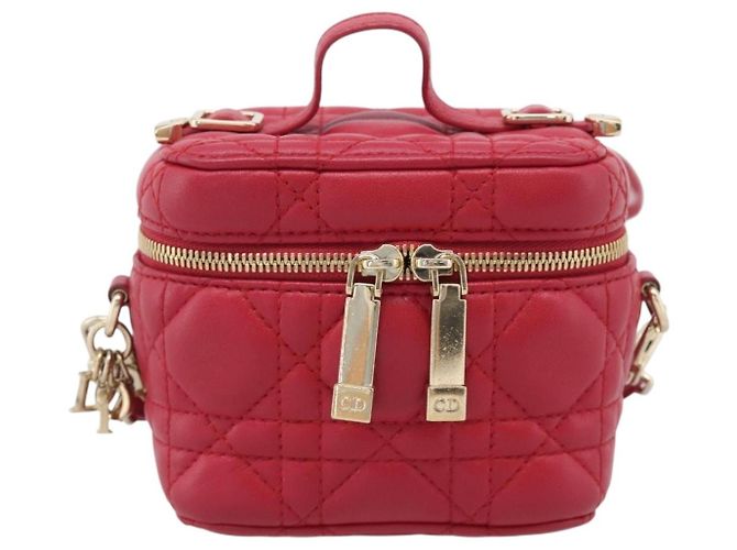 Christian Dior Canage Lady Dior Micro Vanity Bag Lamb Skin Red Gold - vista 2
