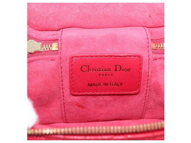 Christian Dior Canage Lady Dior Micro Vanity Bag Lamb Skin Red Gold - vista 20