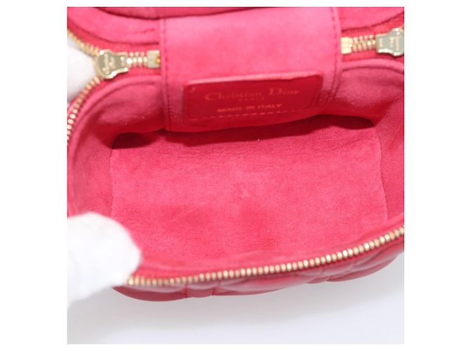 Christian Dior Canage Lady Dior Micro Vanity Bag Lamb Skin Red Gold - vista 21