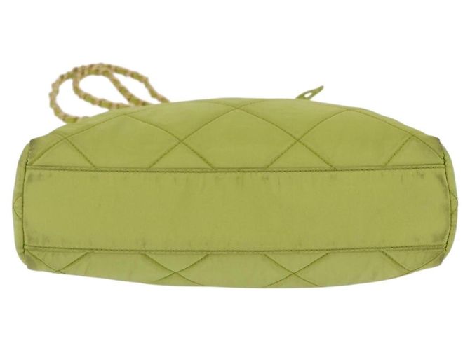 PRADA Bolsa de Ombro com Corrente Nylon Lime Green Gold - vista 11
