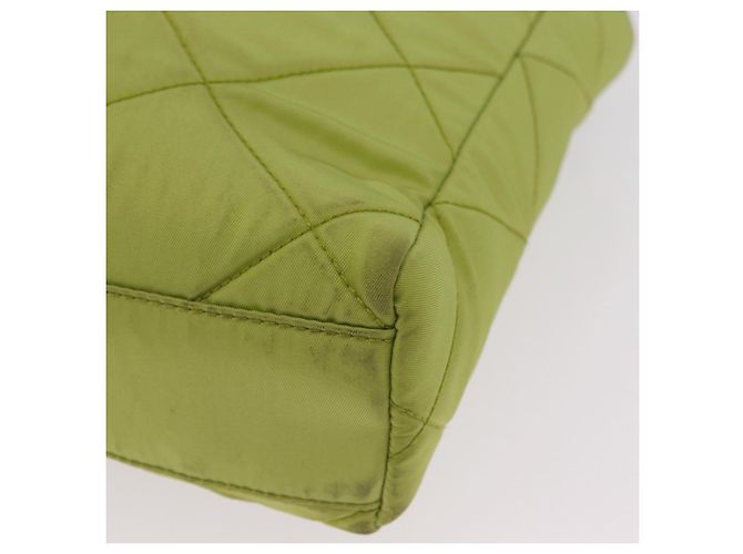 PRADA Bolsa de Ombro com Corrente Nylon Lime Green Gold - vista 15