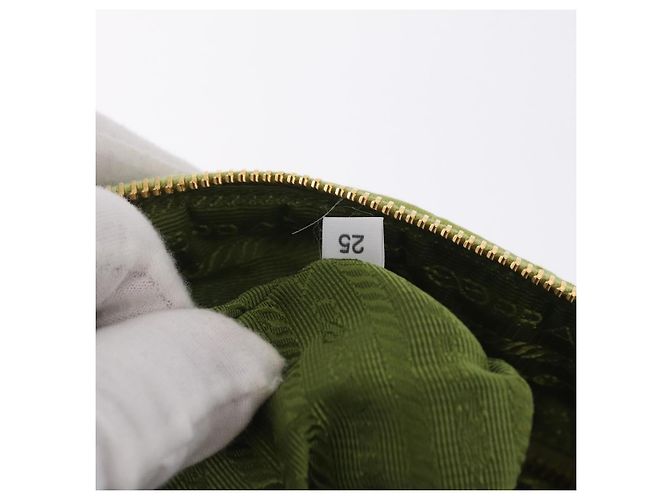 PRADA Bolsa de Ombro com Corrente Nylon Lime Green Gold - vista 26