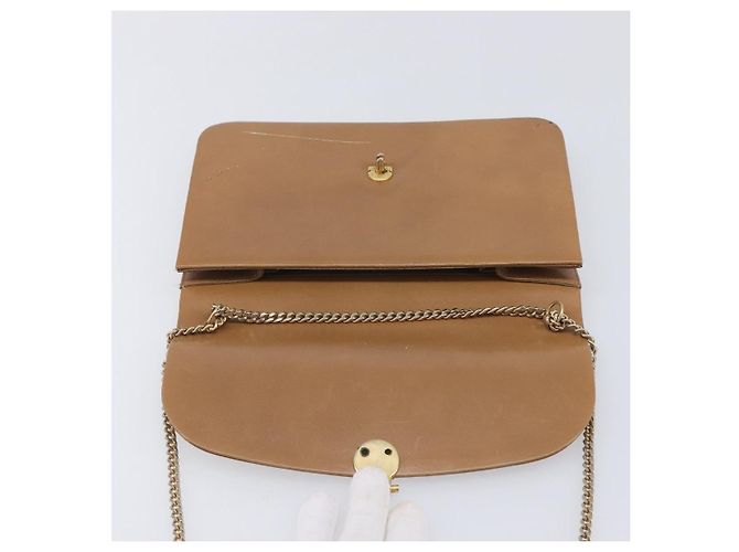 Christian Dior Chain Shoulder Bag Leather Beige Gold - vista 20