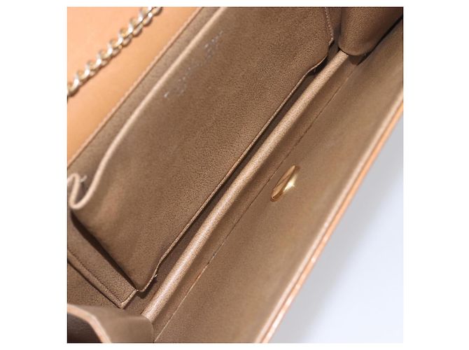Christian Dior Chain Shoulder Bag Leather Beige Gold - vista 22