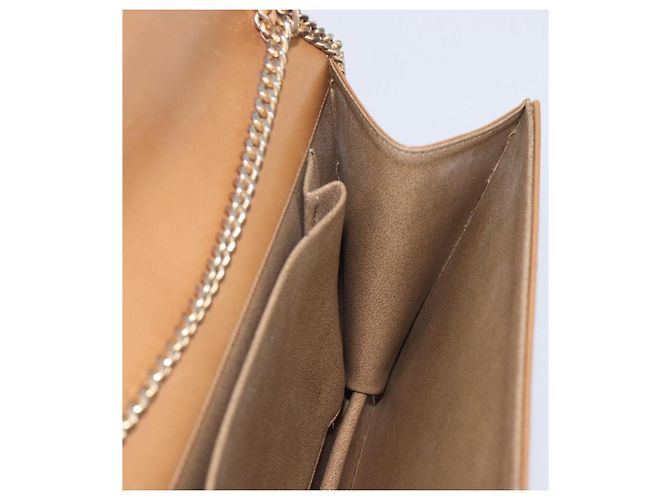 Christian Dior Chain Shoulder Bag Leather Beige Gold - vista 23