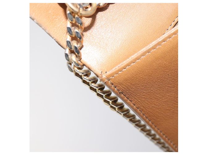 Christian Dior Chain Shoulder Bag Leather Beige Gold - vista 26