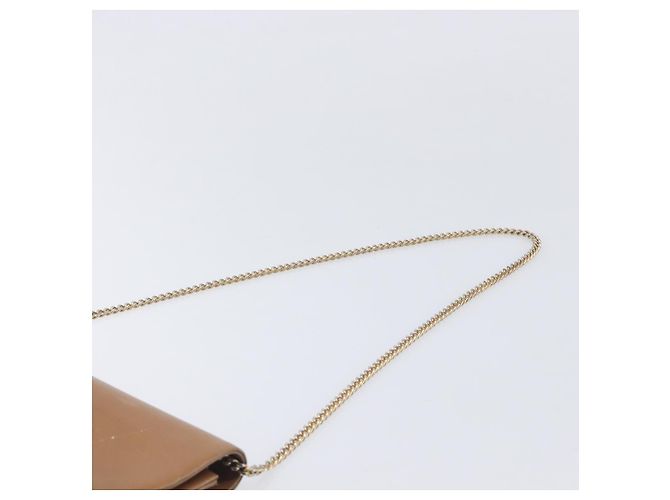 Christian Dior Chain Shoulder Bag Leather Beige Gold - vista 8